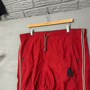 Abercrombie Fitch Red Gym Issue Athletic Track Pants Zip Cuffs Mens M